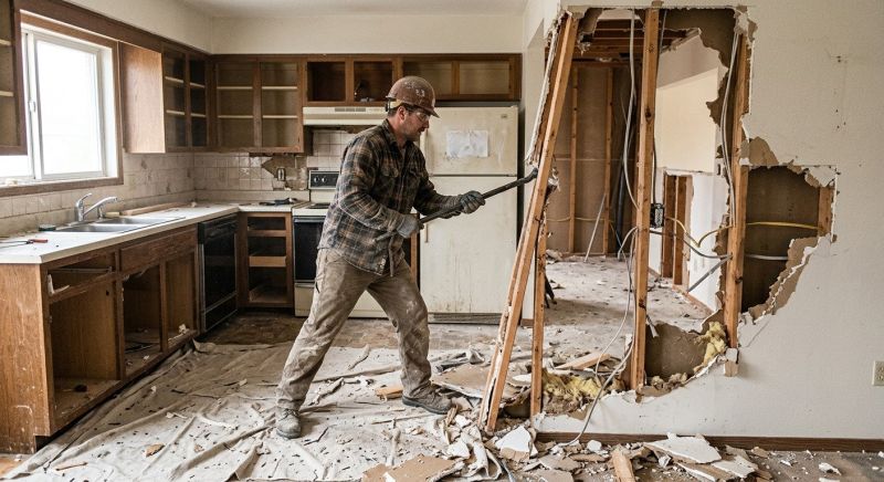 Kitchen Wall Demolition